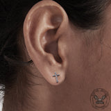 Chain Pattern Cross Stainless Steel Stud Earring