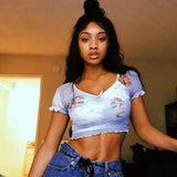 Cherub V-Neck Cropped Tee