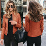 Chic Faux Leather Zip-Up