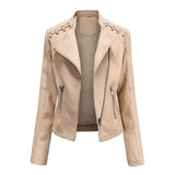 Chic Feminine Leather Coat
