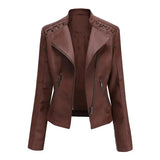 Chic Feminine Leather Coat