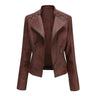 Chic Feminine Leather Coat