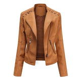 Chic Feminine Leather Coat