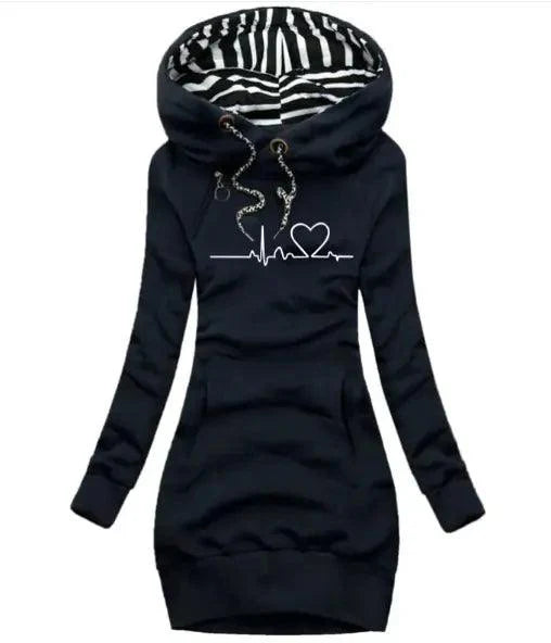 Chic Hooded Sweatshirt Dress