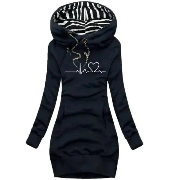 Chic Hooded Sweatshirt Dress