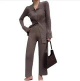 Chic Knit Collared Ensemble