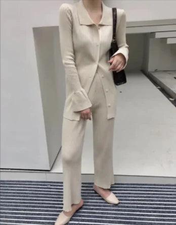 Chic Knit Collared Ensemble