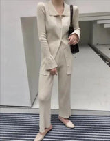 Chic Knit Collared Ensemble