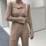 Chic Knit Collared Ensemble