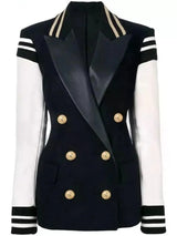 Chic Leather Blazer Coat