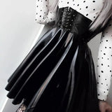 Chic Leather Lace-Up Skirt