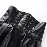 Chic Leather Lace-Up Skirt