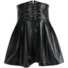 Chic Leather Lace-Up Skirt