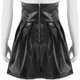 Chic Leather Lace-Up Skirt