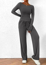 Chic Long-Sleeve Trousers Set