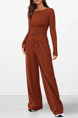 Chic Long-Sleeve Trousers Set