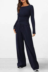 Chic Long-Sleeve Trousers Set