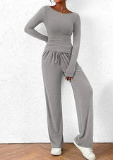Chic Long-Sleeve Trousers Set