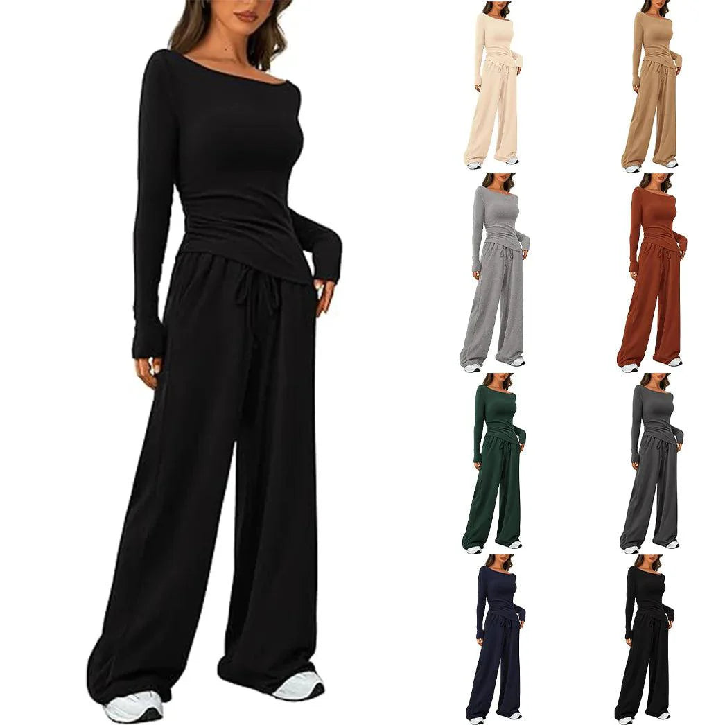 Chic Long-Sleeve Trousers Set