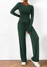 Chic Long-Sleeve Trousers Set
