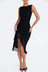 Elegant Chic Ruffled Midi Dress - Effortless Style for Every Occasion