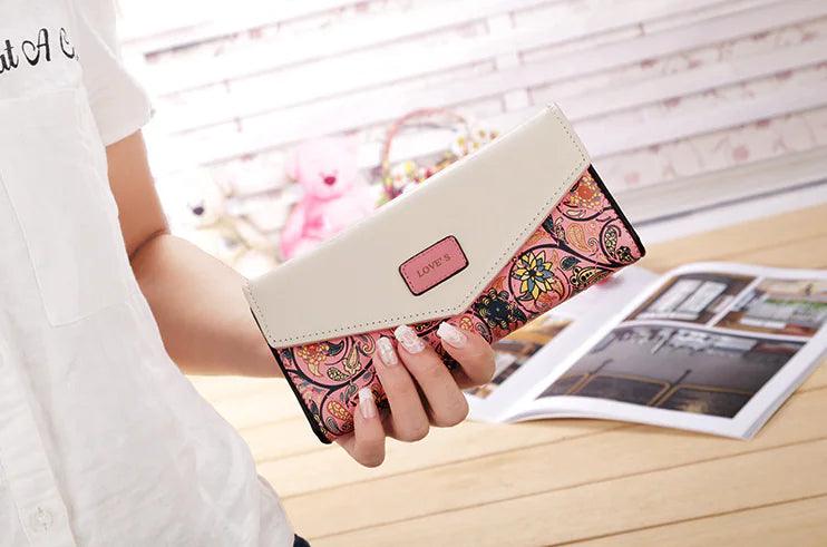 Chic Women's Leather Clutch Wallet & Card Holder