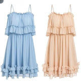 Chiffon Ruffled Summer Pleat Dress
