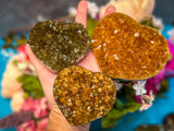 Raw Citrine Hearts, Ethically Sourced from Uruguay