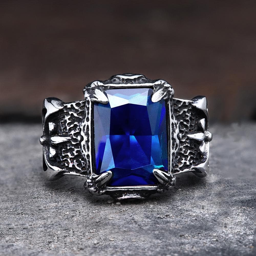 Anillo clásico de acero inoxidable con circonita cúbica