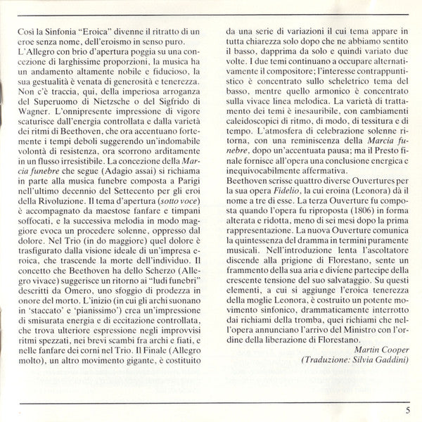 Symphony No. 3 “Eroica” / Overture: “Leonore III” (CD) | Excellent+ (EX+) Near Mint (NM or M-)