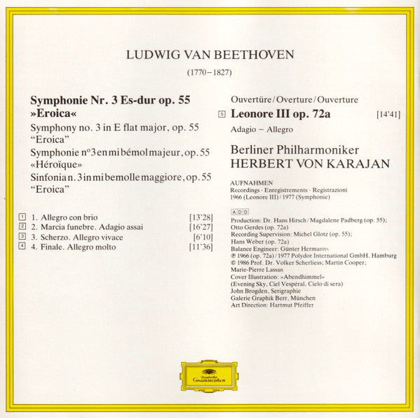Symphony No. 3 “Eroica” / Overture: “Leonore III” (CD) | Excellent+ (EX+) Near Mint (NM or M-)