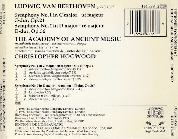 Symphonies 1 & 2 (CD) | Near Mint (NM) Near Mint (NM)
