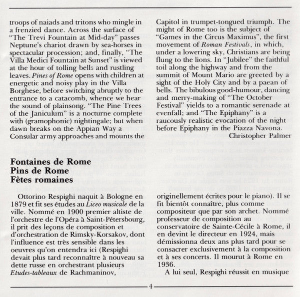 Pines Of Rome • Fountains Of Rome • Feste Romane (CD) | Near Mint (NM) Near Mint (NM)