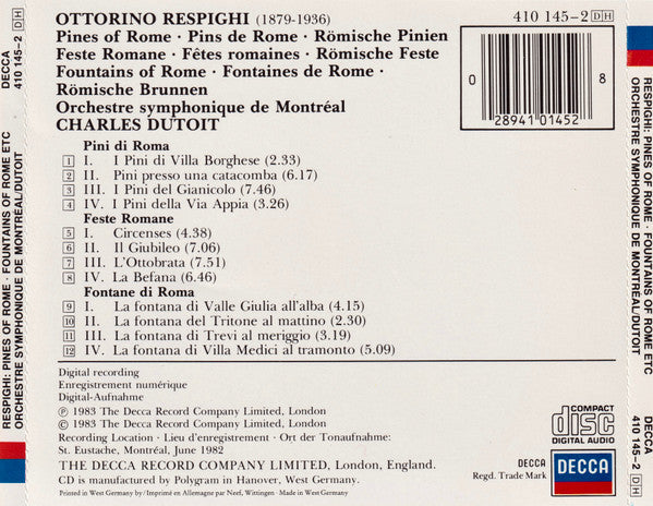 Pines Of Rome • Fountains Of Rome • Feste Romane (CD) | Near Mint (NM) Near Mint (NM)
