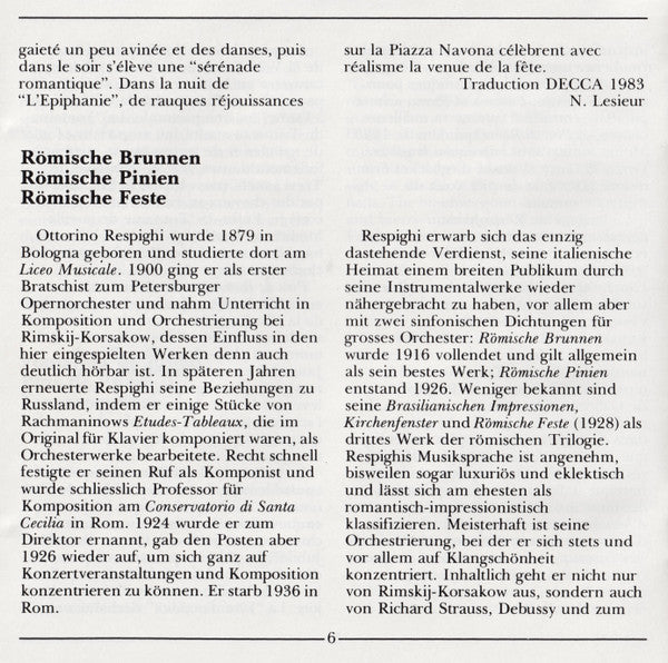 Pines Of Rome • Fountains Of Rome • Feste Romane (CD) | Near Mint (NM) Near Mint (NM)