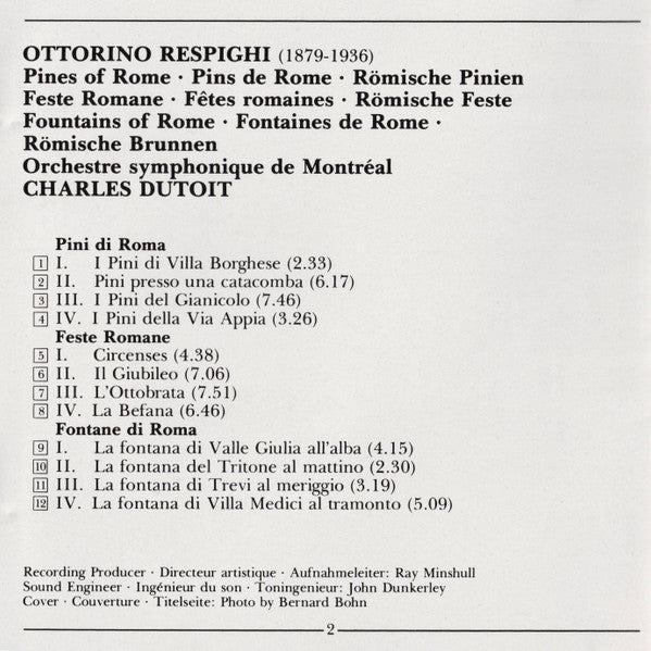 Pines Of Rome • Fountains Of Rome • Feste Romane (CD) | Near Mint (NM) Near Mint (NM)