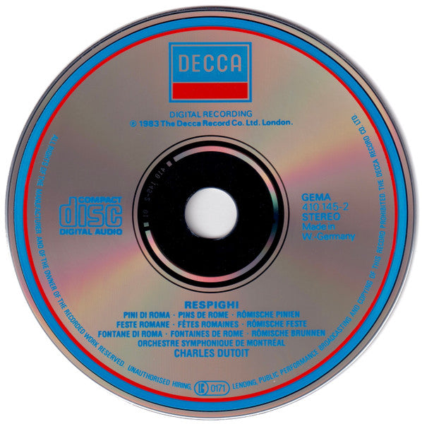 Pines Of Rome • Fountains Of Rome • Feste Romane (CD) | Near Mint (NM) Near Mint (NM)