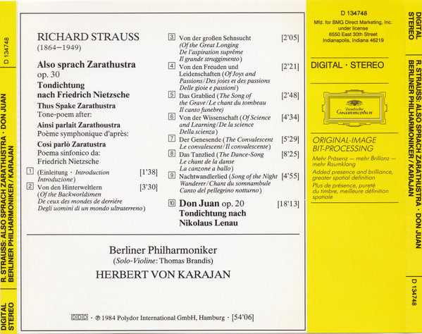 Also Sprach Zarathustra = Ainsi Parlait Zarathoustra • Don Juan (CD) | Near Mint (NM) Near Mint (NM)