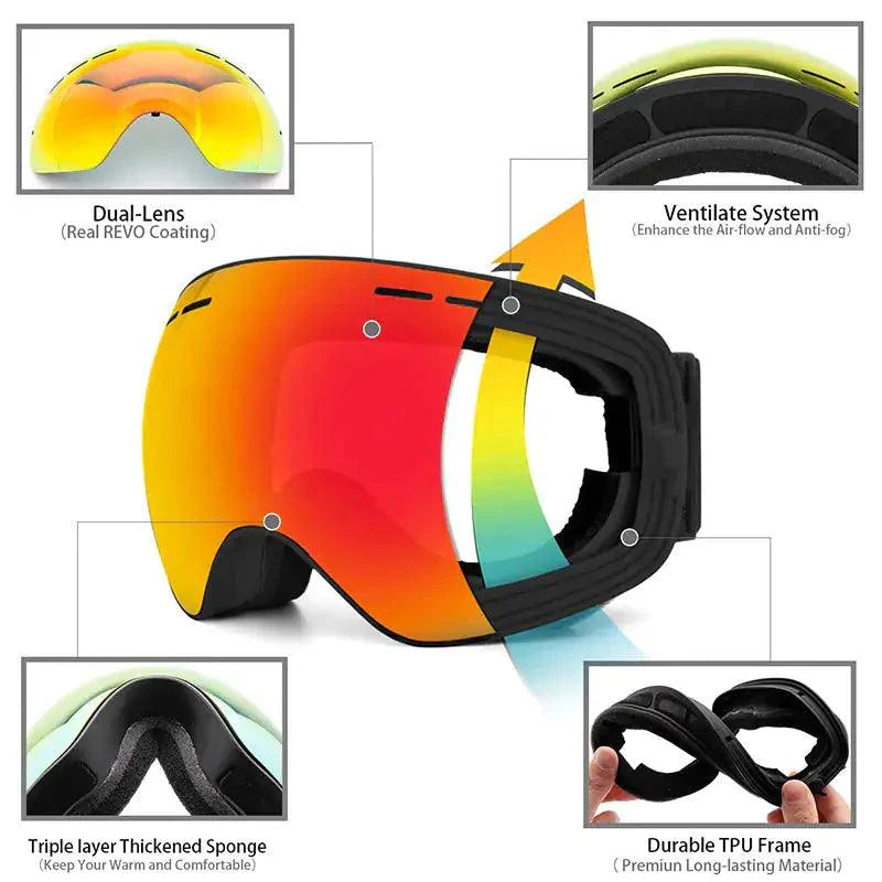 ClearView Anti-Fog Ski Goggles
