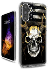 ClearView DualGuard Case - Bold American Flag Skull Design for Samsung A13 5G