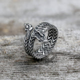 Coiled Dragon Stainless Steel Animal Ring