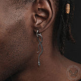Coiled Snake Stainless Steel Animal Earrings