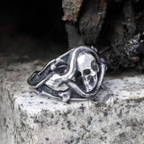 Coiled Snake Stainless Steel Skull Ring