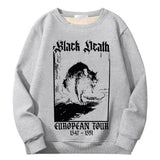 Multicolor Black Death Rat Fleece Sherpa Crew Collar Sweatshirt