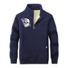 Multicolor Floral Skull Stand Collar Zip Fleece Sherpa Sweatshirt