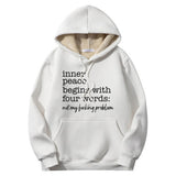 Multicolor Inner Peace Begins Warm Fleece Sherpa Lined Hoodie
