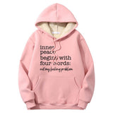 Multicolor Inner Peace Begins Warm Fleece Sherpa Lined Hoodie