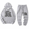 Multicolor I Have Really Cool Tattoos Crew Collar Hoodie Pants Set