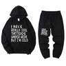 Multicolor I Have Really Cool Tattoos Crew Collar Hoodie Pants Set