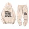 Multicolor I Have Really Cool Tattoos Crew Collar Hoodie Pants Set